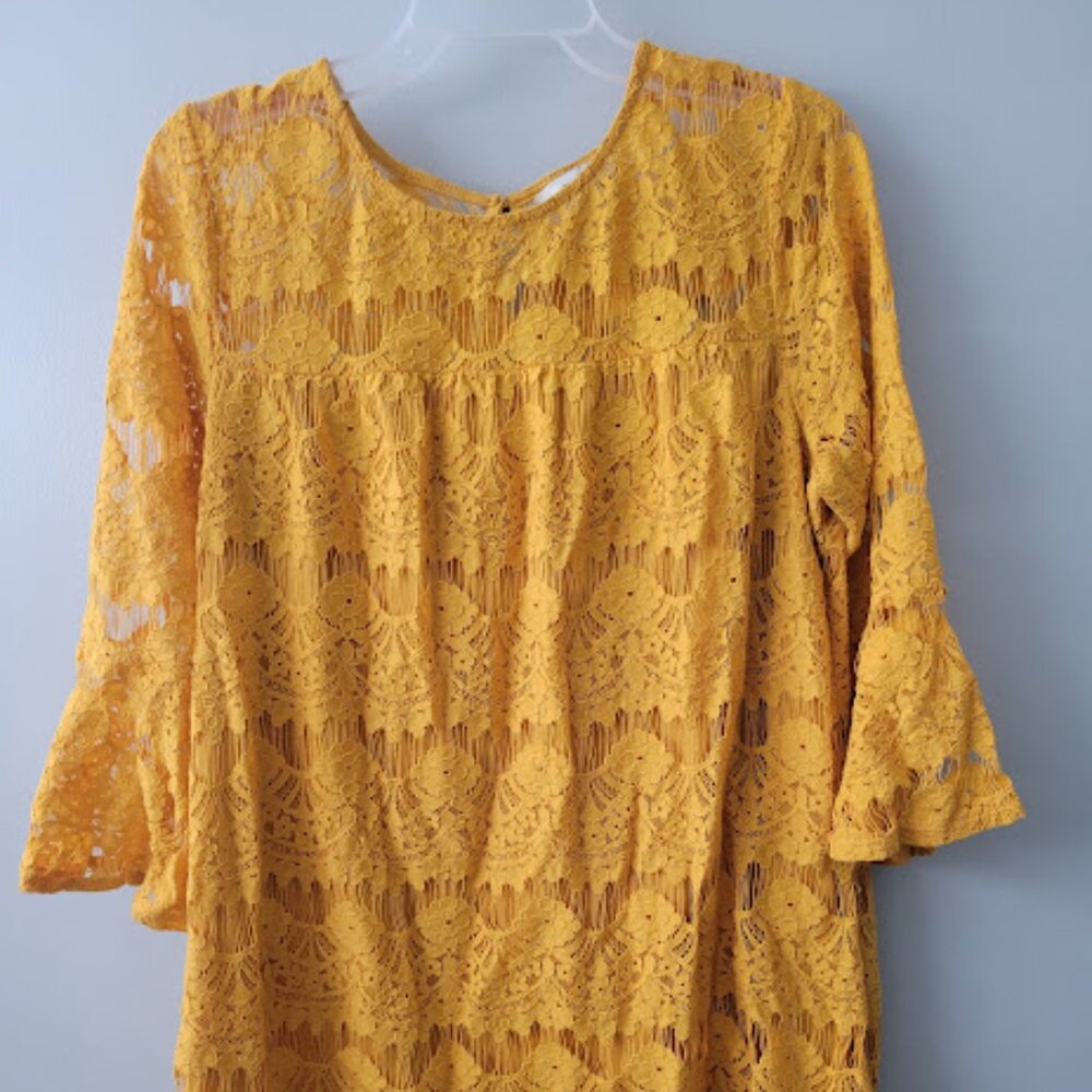 Gold Lace Mini Dress XL